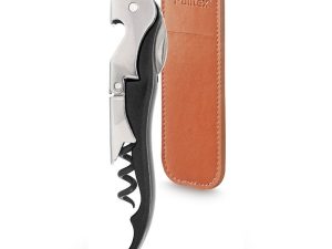 Խցանահան շագանակագույն կաշվե պատյանով, Դասական Սև (Pulltex, Spain)