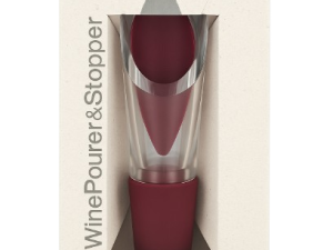 Pourer and Stopper, Burgundy (Pulltex, Spain)